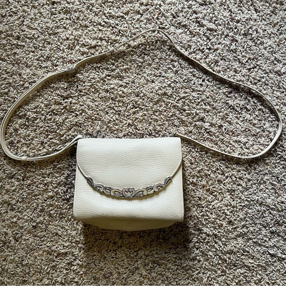 Brighton Cream Textured Crossbody Bag with Long Strap